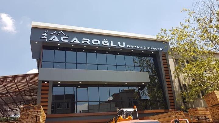 Acaroğlu Forest Products: Building facade · Channel letters
