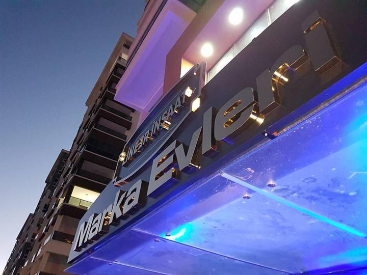 Marka Evleri: Chrome letters · Acrylic backing